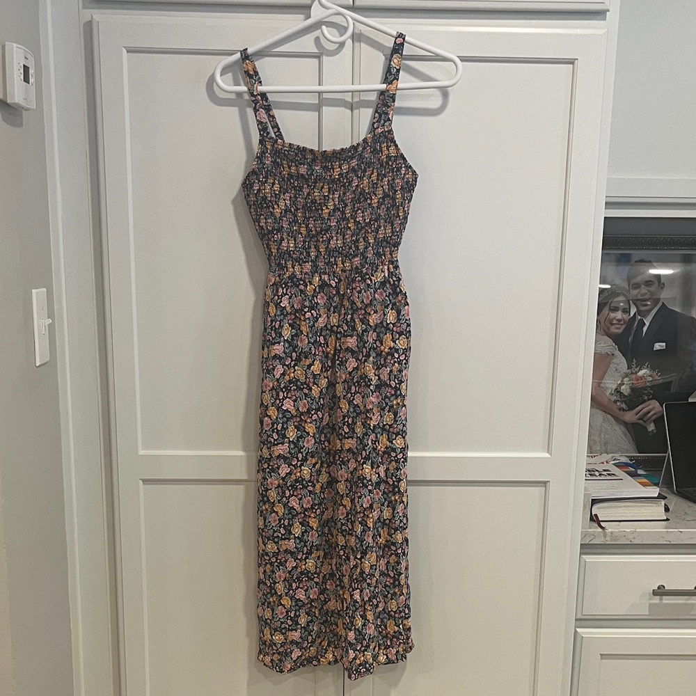 Old Navy Floral Smocked Midi Dress - Multicolor